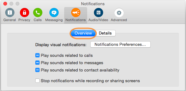 turn off sound notifications for messages on mac